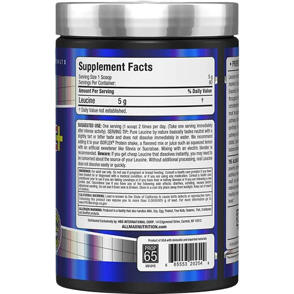 Allmax Leucine+ 400gr Informacion nutricional 2