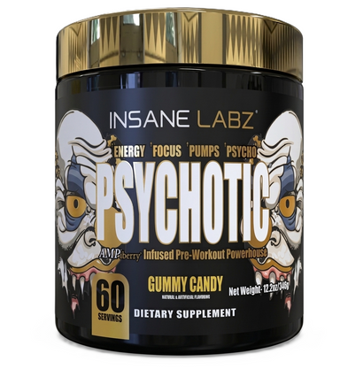 Insane Labz Psychotic Gold Pre Entreno 60 servicios gummy candy