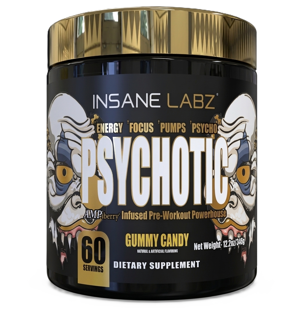 Insane Labz Psychotic Gold Pre Entreno 60 servicios gummy candy