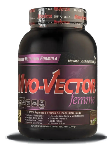 Myo Vector Femme Proteina Hidrolizada 1.2 Kg 3 Lbs 44 Servicios Intense Chocolate