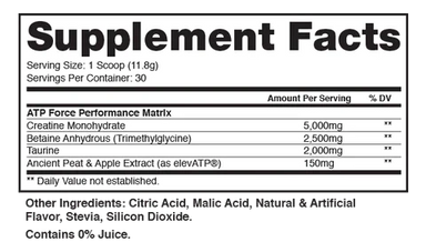 Dragon Pharma Creatina Atp Force 30 Servicios informacion nutricional
