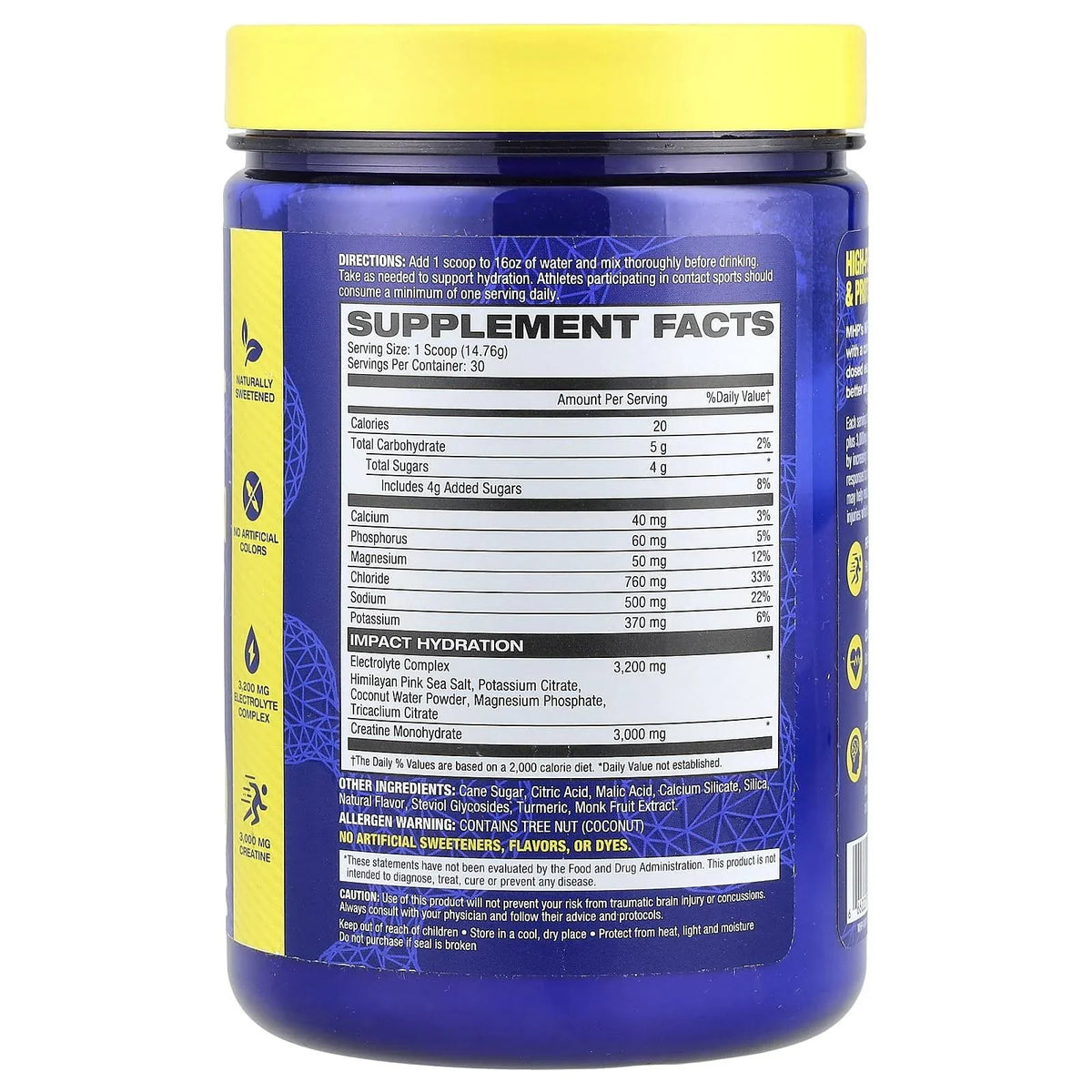 MHP Impact Hydration 30 Servicios informacion nutricional