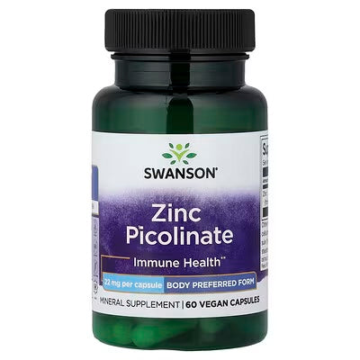 Swanson Zinc Picolinate 22 Mg 60 Veg Capsulas