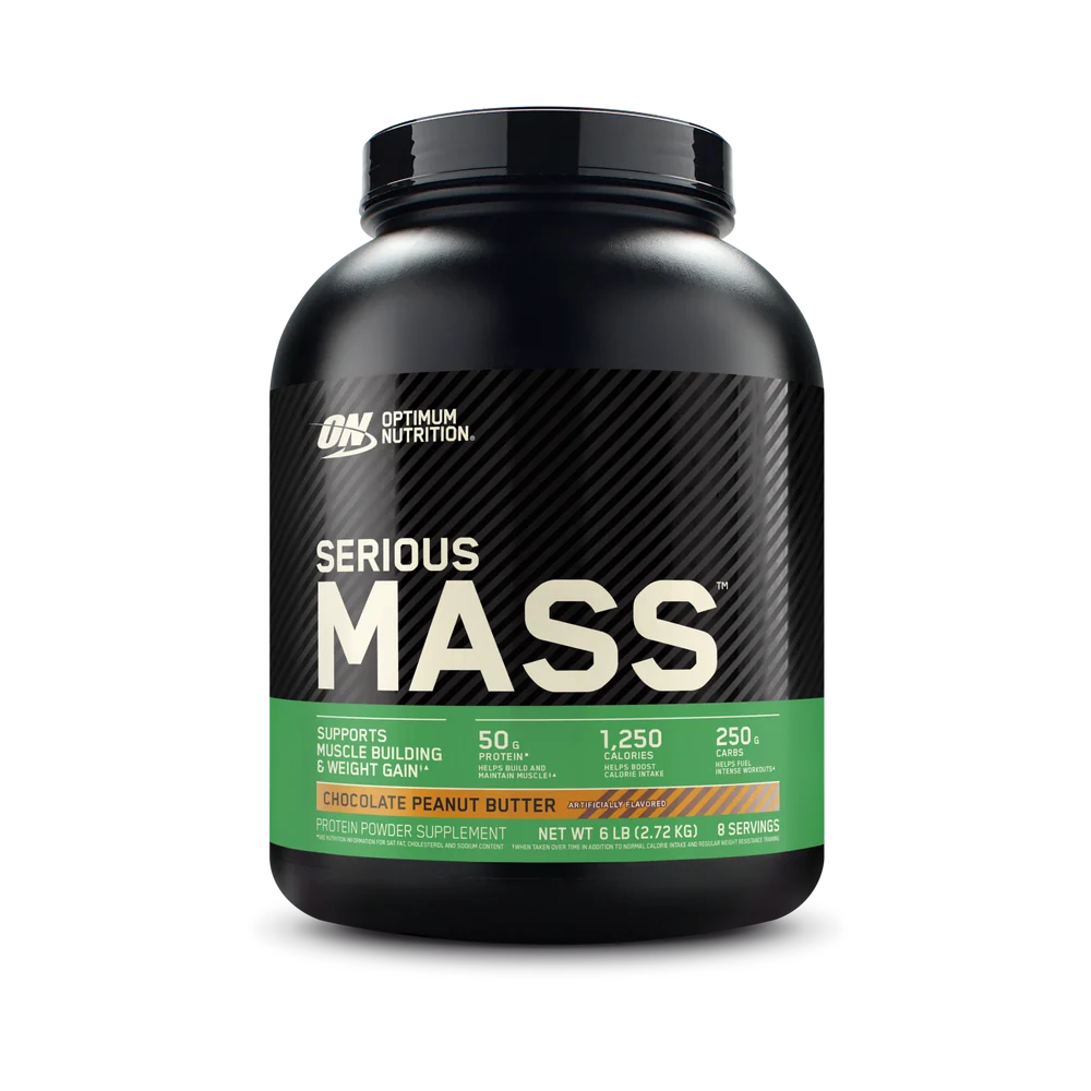 Optimum Nutrition Serious Mass 6 Lbs 8 Servicios chocolate peanut butter