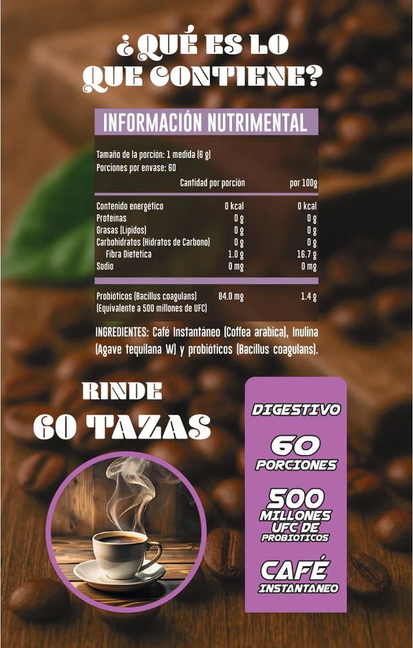 Advance Nutrition Prebióticos y Probióticos 360g 60 Serv Informacion nutricional