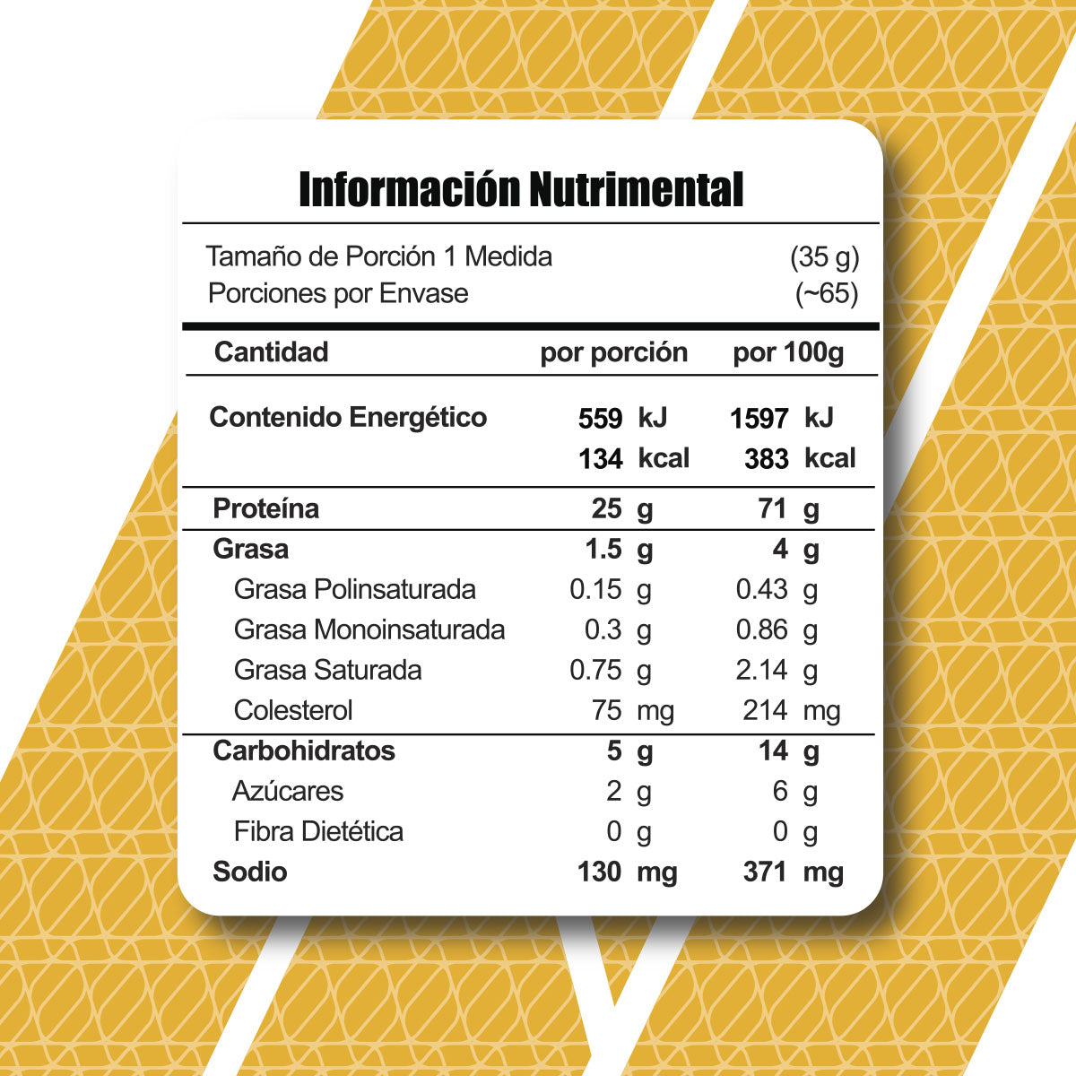 Meta Nutrition Meta Whey 5 libras 65 servicios informacion nutricional 1
