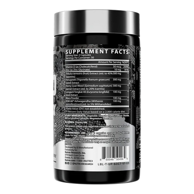 Nutrex T-UP Max 60 capsulas informacion nutricioanl