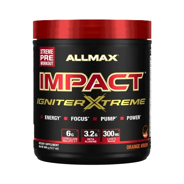 Allmax Impact Igniter Extreme Pre Entreno 300Gr 20/40 Servicios orange crush