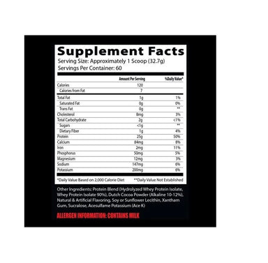 Insane Labz Insane Iso Proteina 60 servicios / 4.3lb / 2kg informacion nutricional