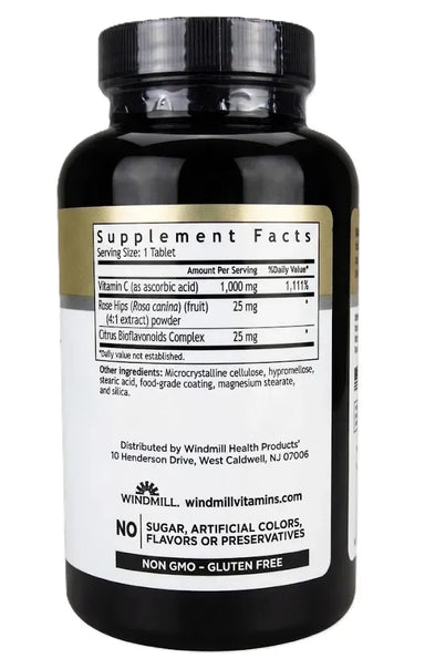 Windmill Vitamin C 1,000 mg 180 Tabs Informacion nutricional