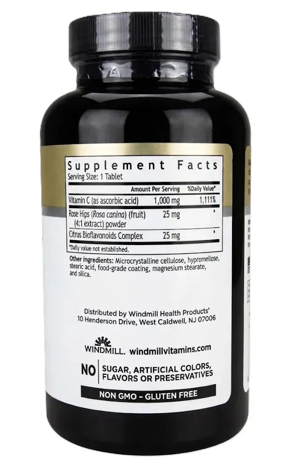 Windmill Vitamin C 1,000 mg 180 Tabs Informacion nutricional