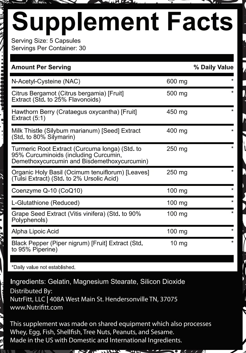 Nutrifitt regenesis advance organ support 150caps Informacion nutricional