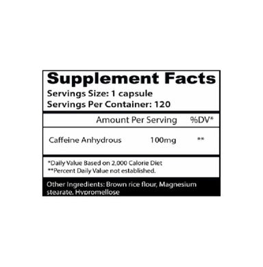 Insane Labz Cafeina 120 capsulas informacion nutricional