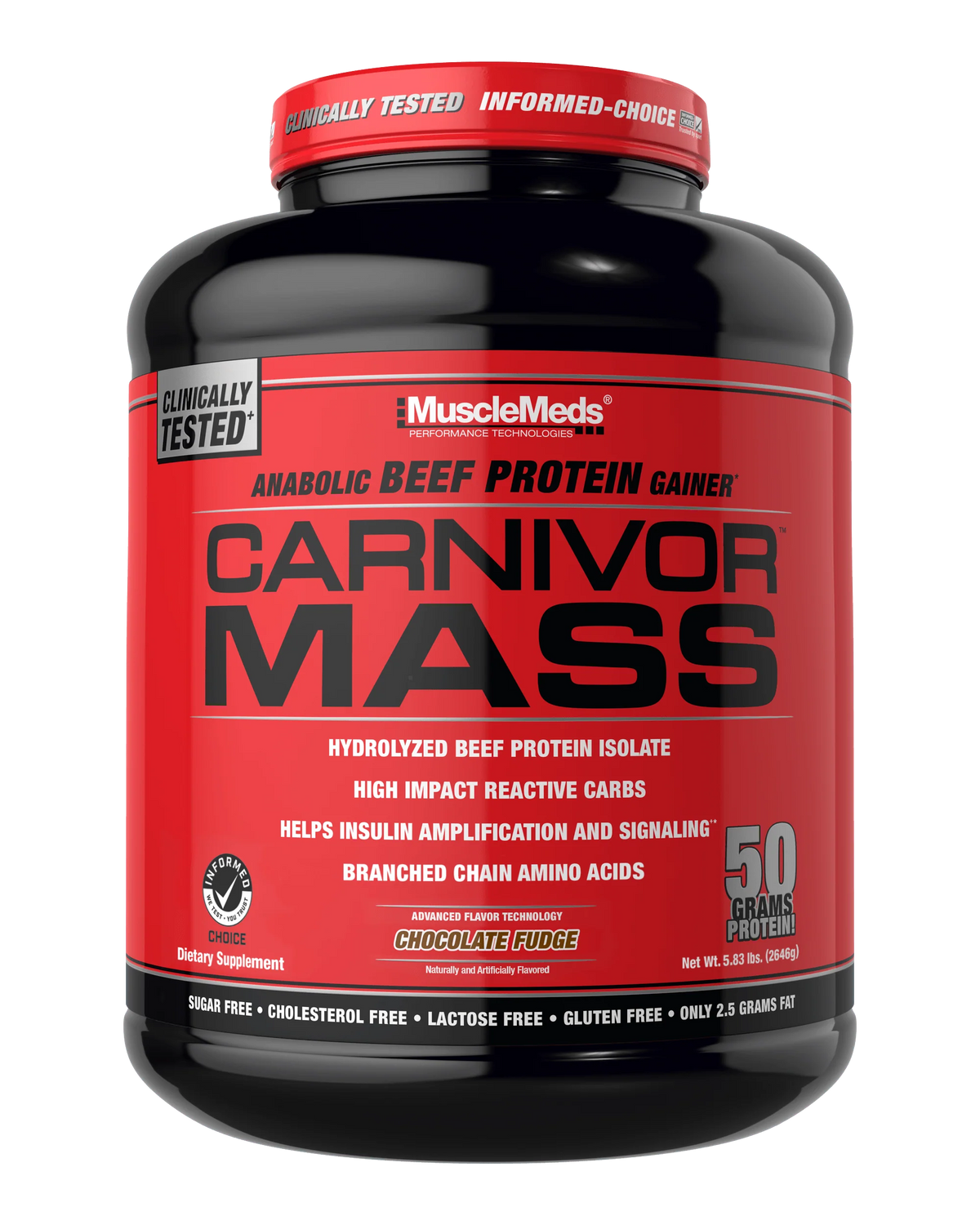 Musclemeds Proteina Carnivor Mass 5.9 libras chocolate