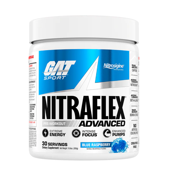 GAT Sport Nitraflex Advance Pre Entreno 30 Servicios blue raspberry