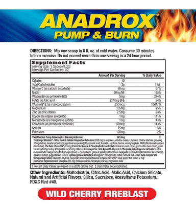 Mhp Anadrox Pump & Burn Pre Entreno 30 Servicios apple informacion nutricional