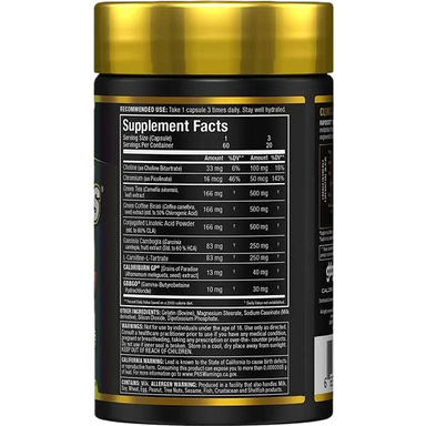 Allmax Rapidcuts Thermo 60 Capsulas infromacion nutricional