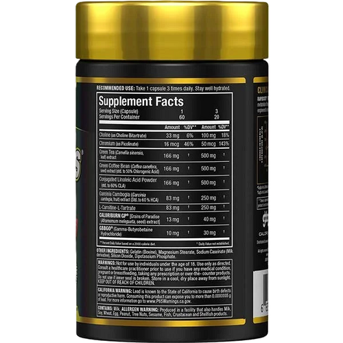 Allmax Rapidcuts Thermo 60 Capsulas infromacion nutricional