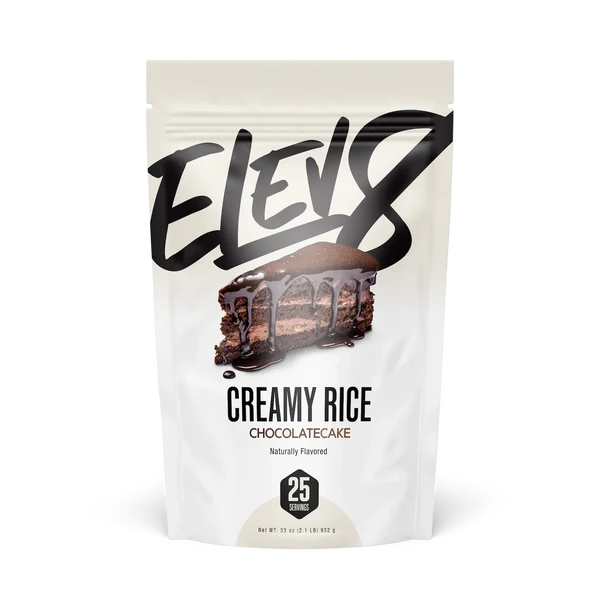 Elev8 Creamy Rice 1.9 Lbs 25 Servicios Chocolate Cake Portada