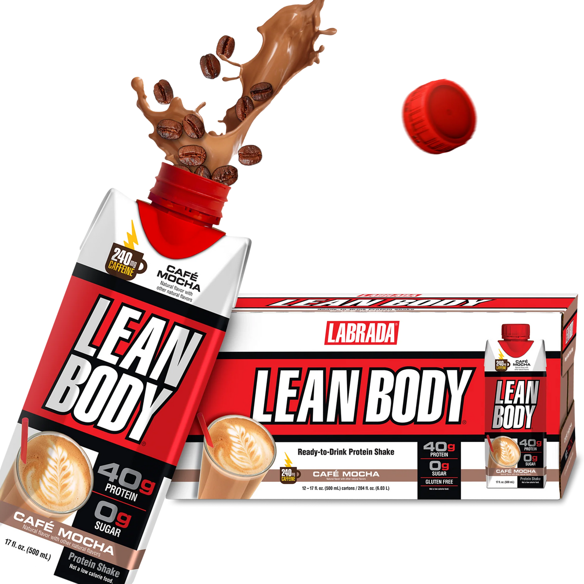 Labrada Lean Body Proteina Shake Sabor Café Mocha 12 Pack