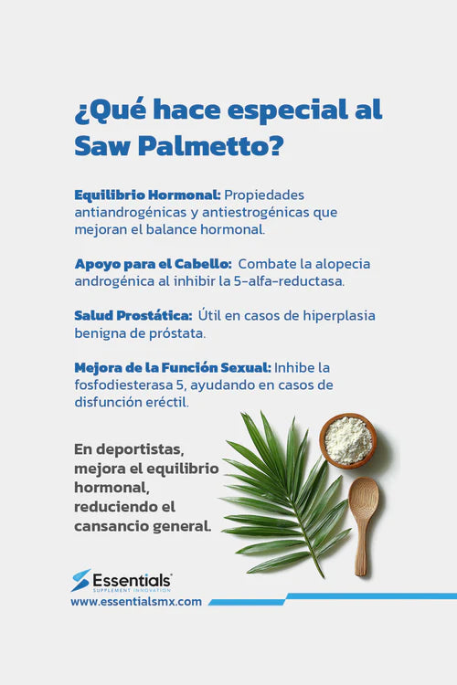 Essentials Extracto Saw Palmetto 60 Capsulas Portada 2