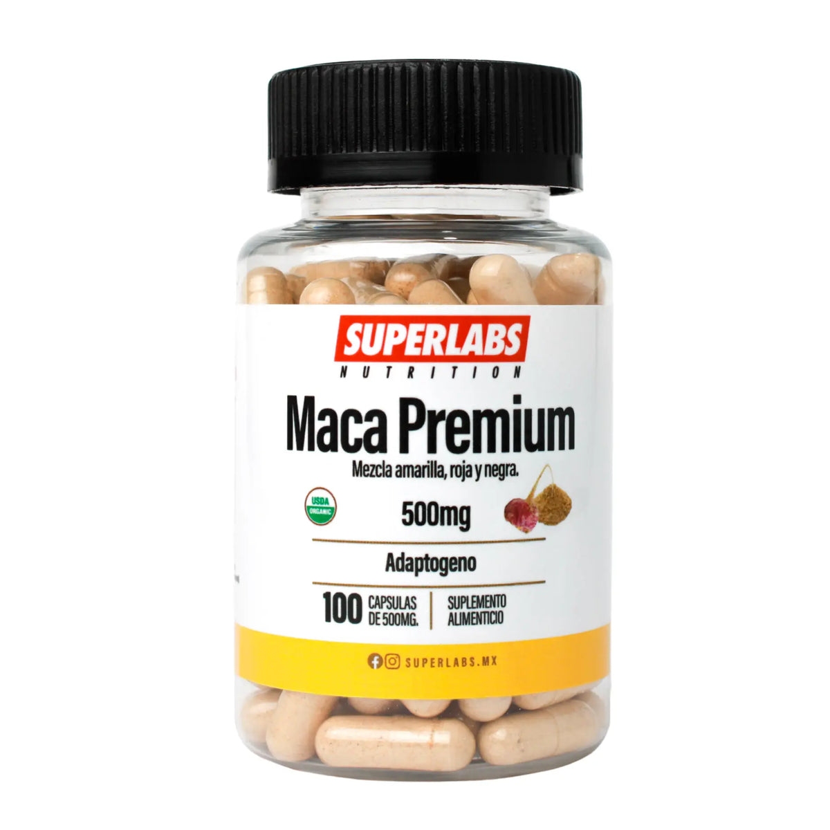 Superlabs Nutrition Maca Peruana Premium 500 mg 100 Capsulas