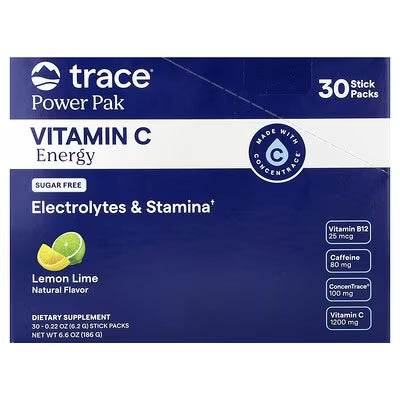 Trace Minerals Power Pak Vitamina C Energy 30 Sobres Lemon Lime Portada