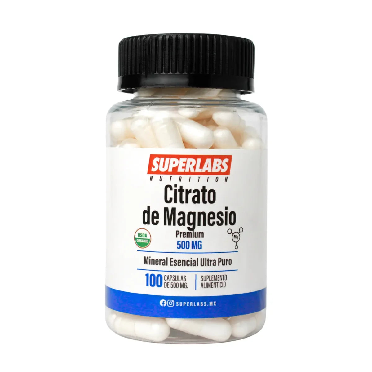 Superlabs Nutrition Citrato de Magnesio 500mg 100 Caps