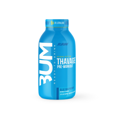 Raw Nutrition Thavage Drink Pre Entreno 12oz 12 Pack Blue Raspberry