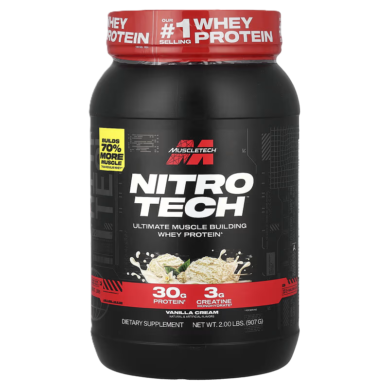 Muscletech Nitrotech 100% Whey Protein 2lb/21 servicios vainilla
