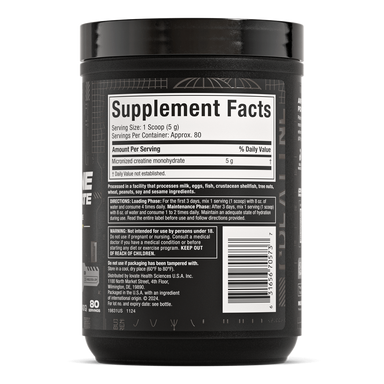 Muscletech Platinum 100 % Creatina Monohidratada 400 gramos 80 servicios Informacion Nutricional