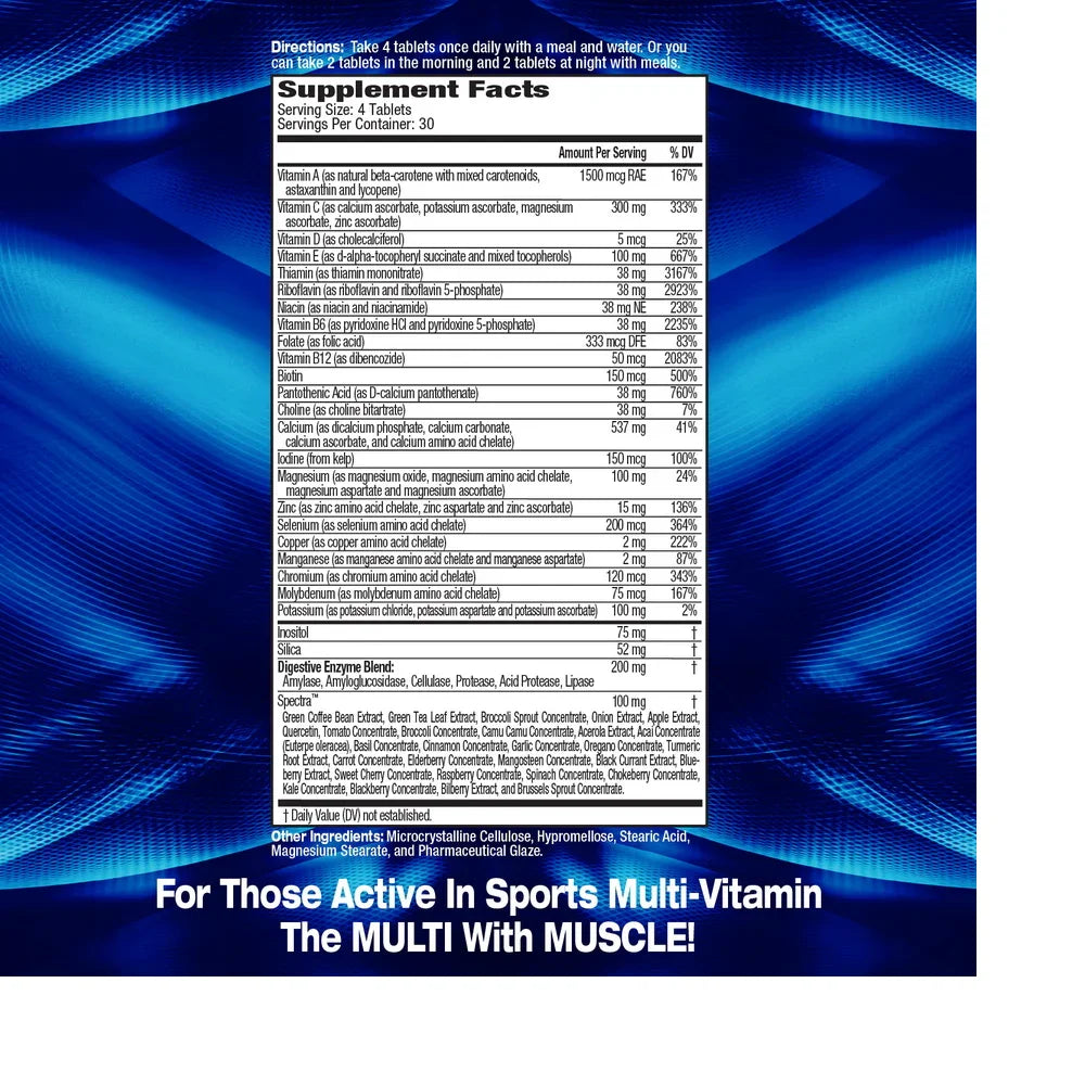 MHP Activite Sport 120 Tabletas informacion nutricional