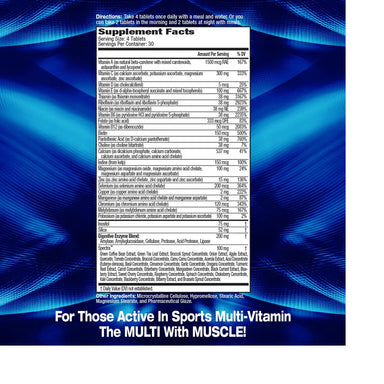 MHP Activite Sport 120 Tabletas informacion nutricional