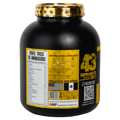 43 Supplements Proteina hidrolizada 2.4 kg 75 servicios informacion nutricional
