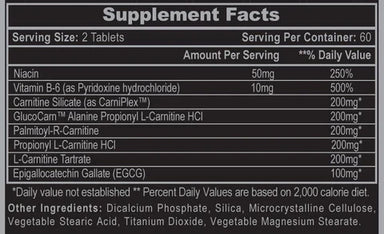 Hi Tech Carnislim 120 Tabletas Informacion nutricional