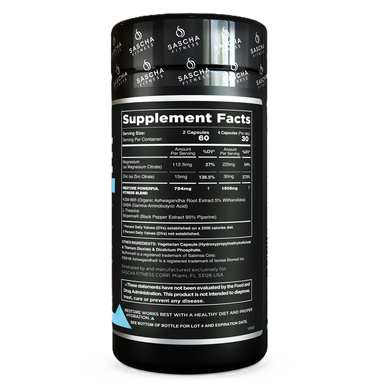 Sascha Fitness Restore 120 Capsulas informacion nutricional