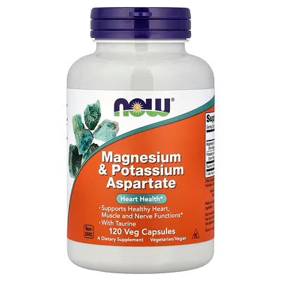 Now Foods Magnesium & Potassium 120 Veg Capsulas