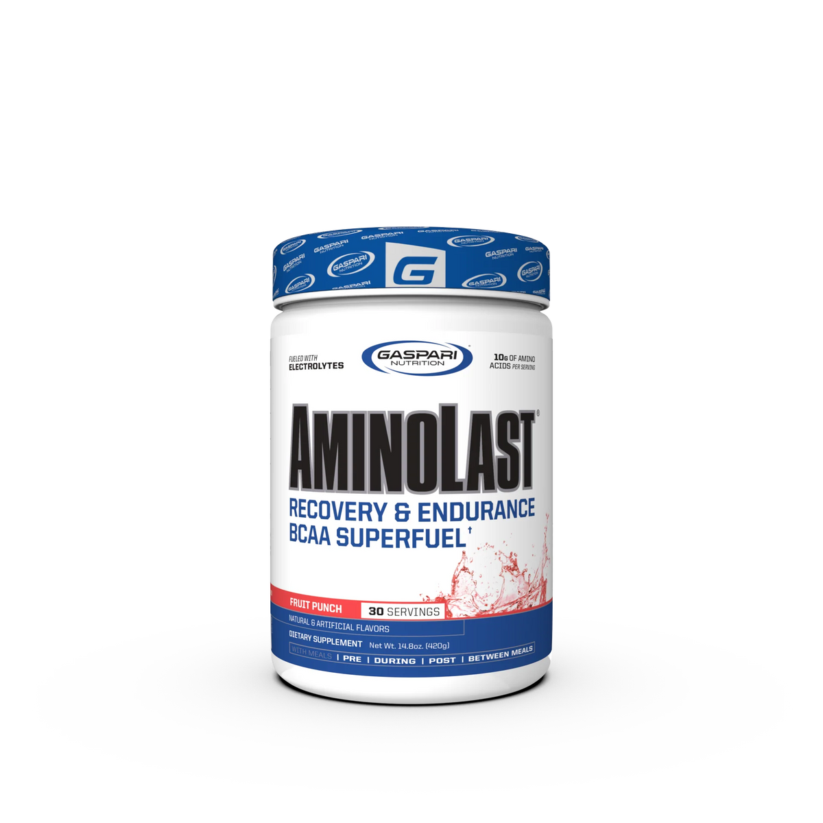 Gaspari Nutrition Aminolast 420gr 30 Servicios Fruit Punch Portada