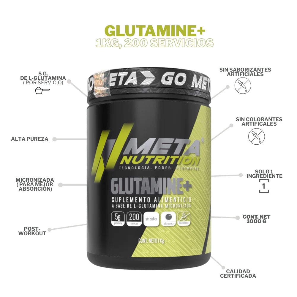 Meta Glutamina 1 Kilo 200 Servicios Informacion nutricional