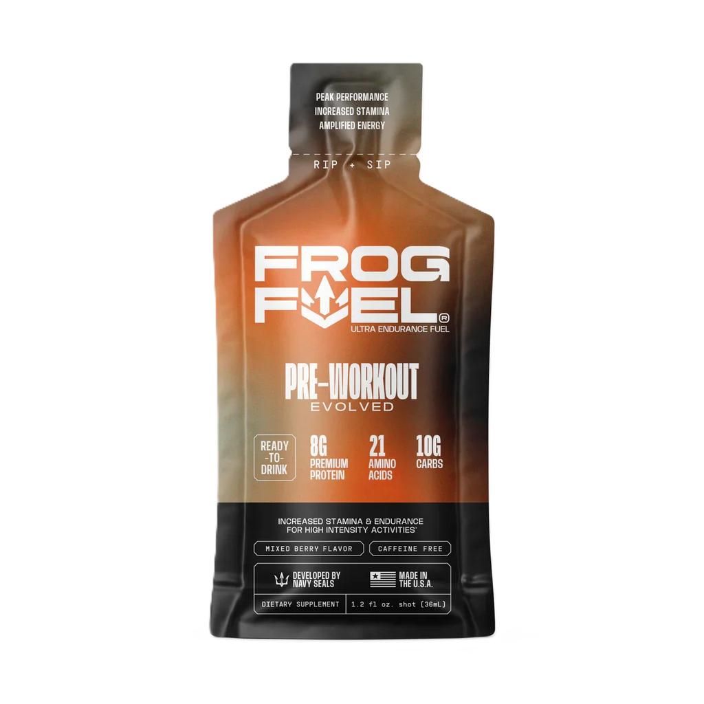 Frog Fuel Ultra Pre-Workout Shot Evolved Caffeine Free 24 shots Mixed Berry