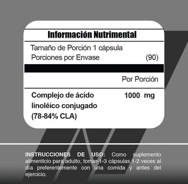 Meta Nutrition CLA + 90 capsulas informacion nutricional