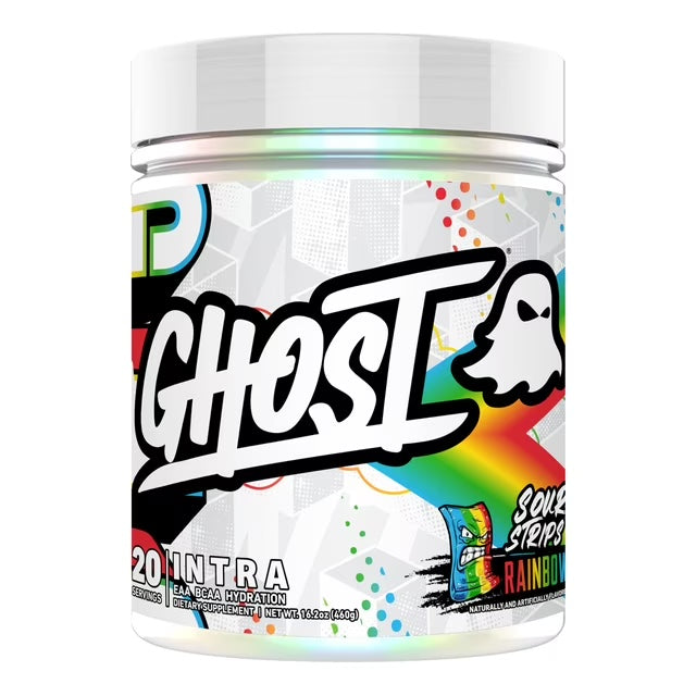 Ghost Intra Eaa Bcaa 20 Servicios. Aminoácidos y Electrolitos sour strips rainbow