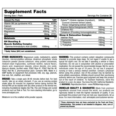 Universal Animal PM 30 packs informacion nutricional