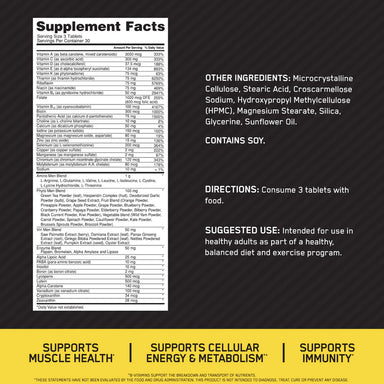 Optimum Nutrition Opti Men 90 Capsulas informacion nutricional