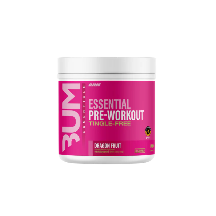 Raw Bum Essential Pre-Workout Tingle-Free 30 Serv Pre Entreno Dragon Fruit Portada