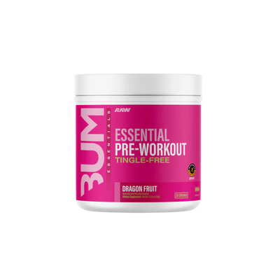 Raw Bum Essential Pre-Workout Tingle-Free 30 Serv Pre Entreno Dragon Fruit Portada