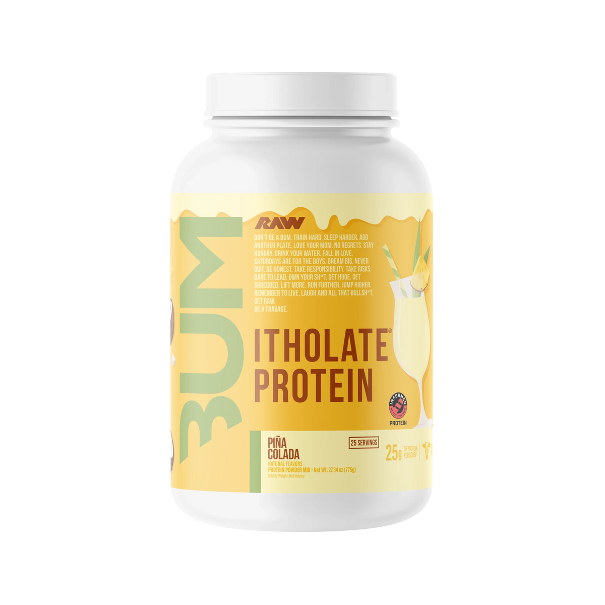 Raw Nutrition Proteina Bum Itholate Protein 1.9 Lbs 25 Servicios piña colada