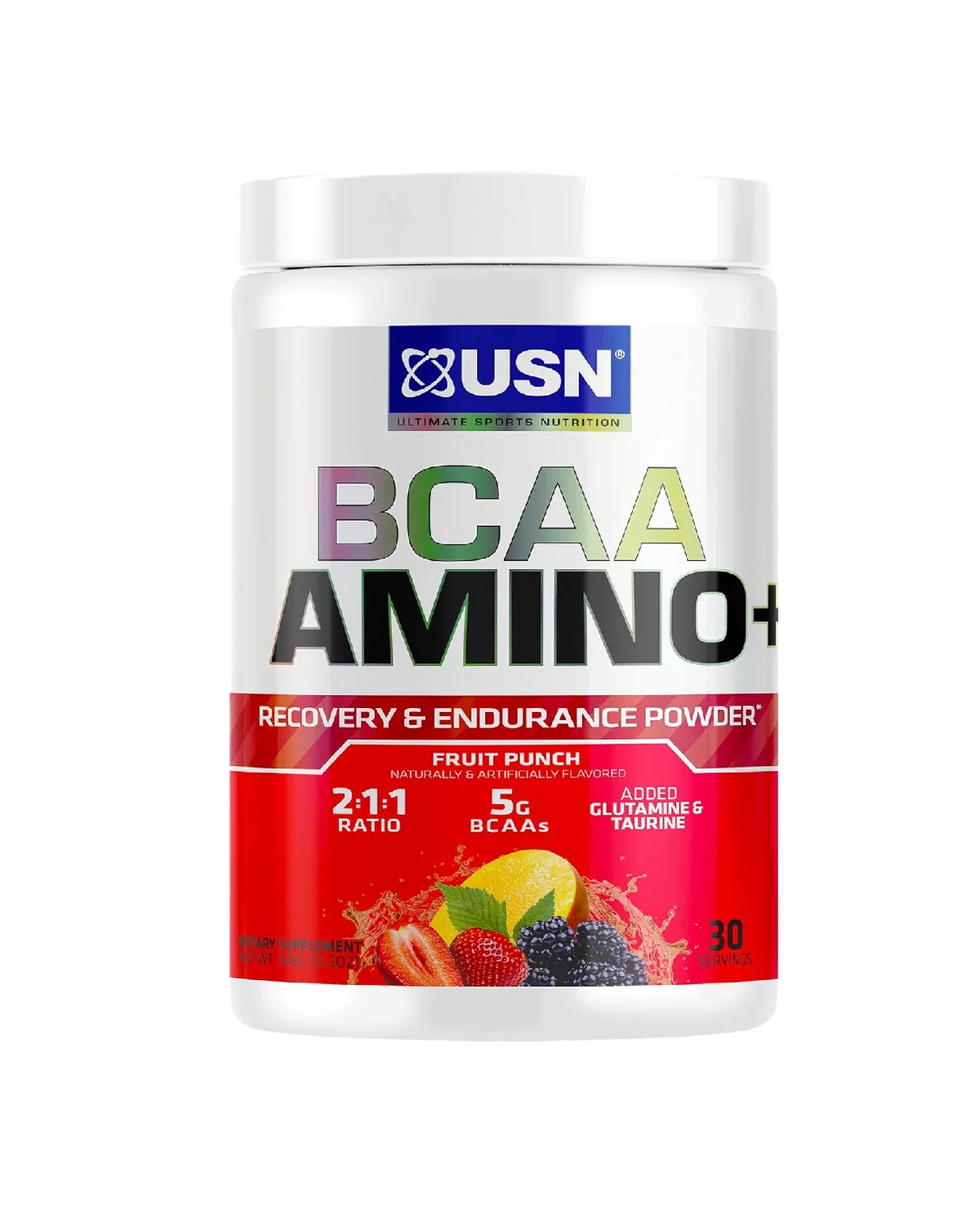 USN Bcaa Amino 30 servicios. Aminoácidos ponche de frutas