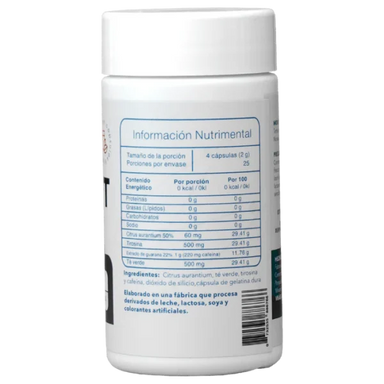 Essentials Burn It (Termogenico) 100 Capsulas Quemador Informacion nutricional