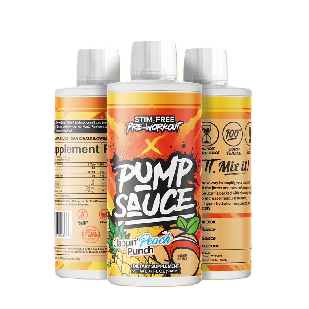 Pump Sauce Stim-Free Pre Entreno 32 servicios pink peach punch